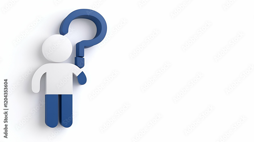 Curious Individual Symbol, a minimalist representation of a person with a question mark, embodying inquiry and exploration of knowledge. Curious Individual Symbol, a minimalist representation of a person with a question mark, embodying inquiry and exploration of knowledge.