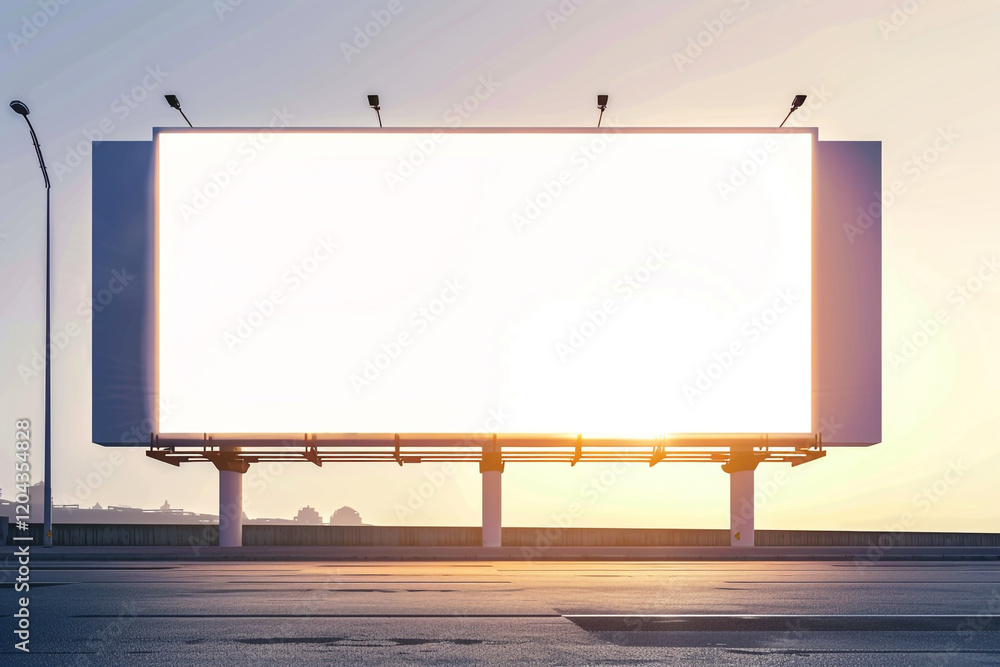 Obraz premium Blank Billboard on White Background