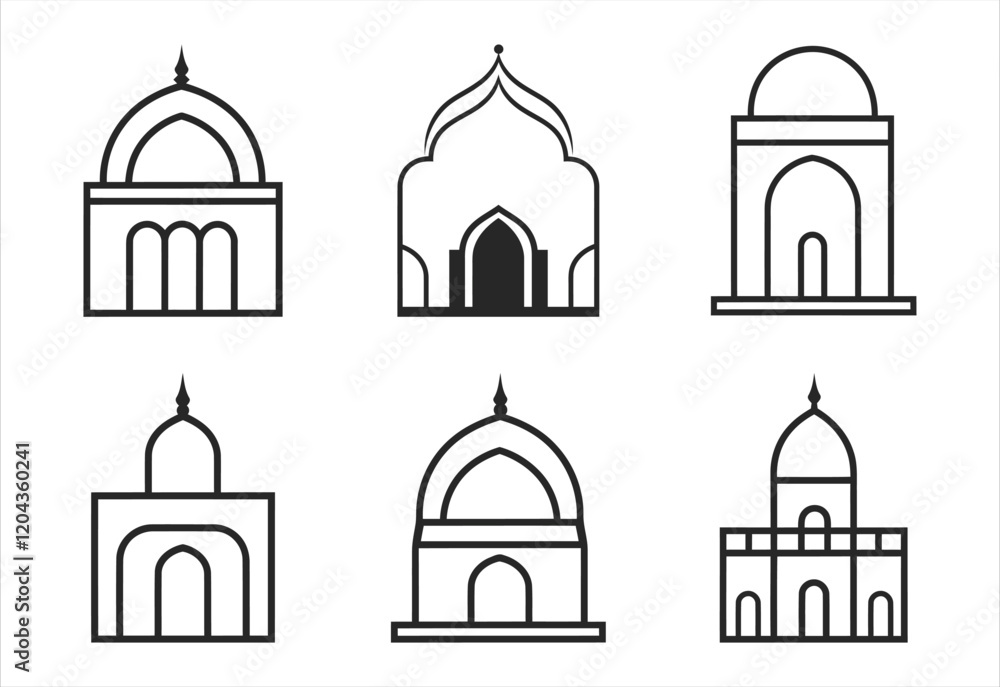 mosque icon outline vector illustration mosque icon outline vector illustration
