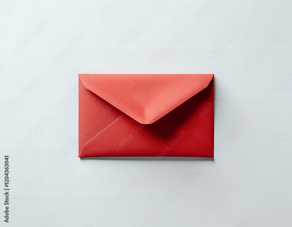 Red Envelope: Minimalist Postal Correspondence Design Red Envelope: Minimalist Postal Correspondence Design