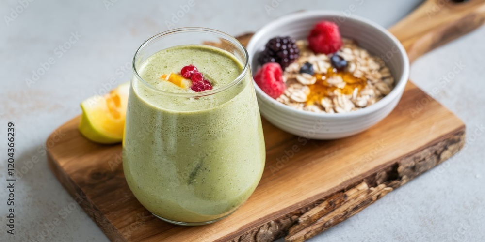 Refreshing Green Smoothie with Oatmeal and Berries Refreshing Green Smoothie with Oatmeal and Berries