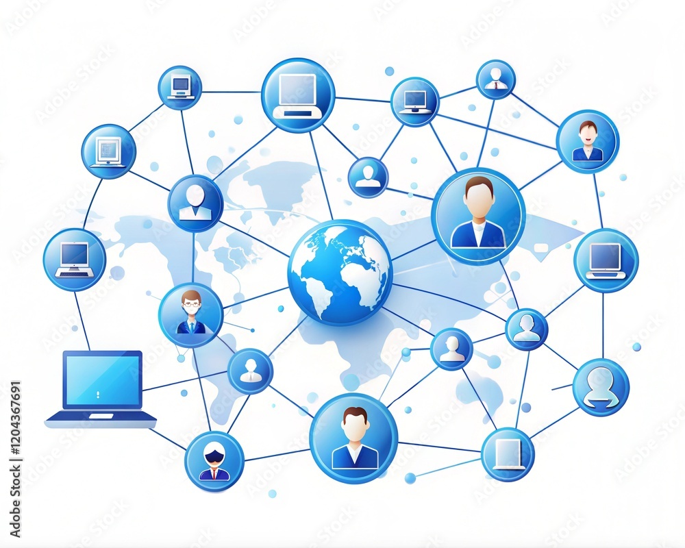 Social network concept on white . Social network concept on white .