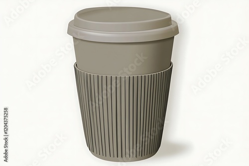 Wallpaper Mural Taupe Reusable Coffee Cup with Ribbed Silicone Sleeve Torontodigital.ca