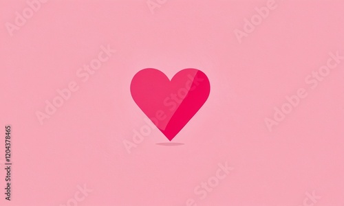 Bright pink heart symbol against soft pastel background, representing love and affection in a minimalistic style. Valentine’s Day, date, engagement, love, wedding, background