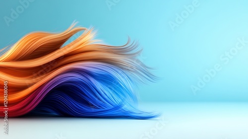 Wallpaper Mural Vibrant Hues Flowing Softly on Blue Background. AI Generated Torontodigital.ca