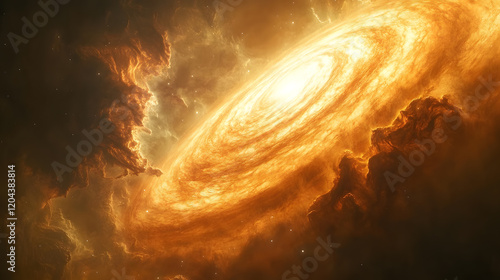 A swirling gas giant with massive storms captured in intricate detail, during a deep-space observation