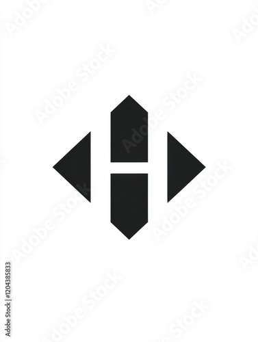 Free Download Unique geometric black and white design with interconnected shapes and bold lines presented on a plain background. Generative AI - GFXLoad