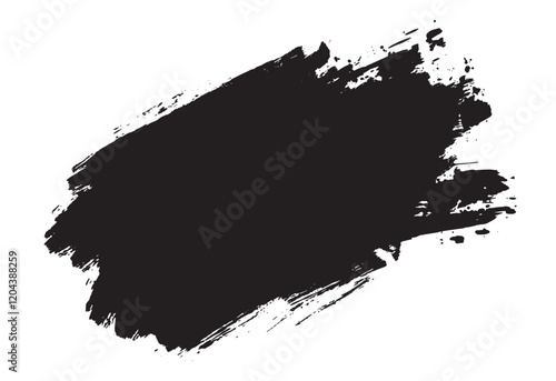 Best Grunge Badge Brush Hand Drawn Black Sticker Black Brush Stroke Vector Illustration for Creative Designs.