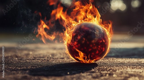 Bocce ball on fire, adding a dramatic flare to a traditional leisure sport
