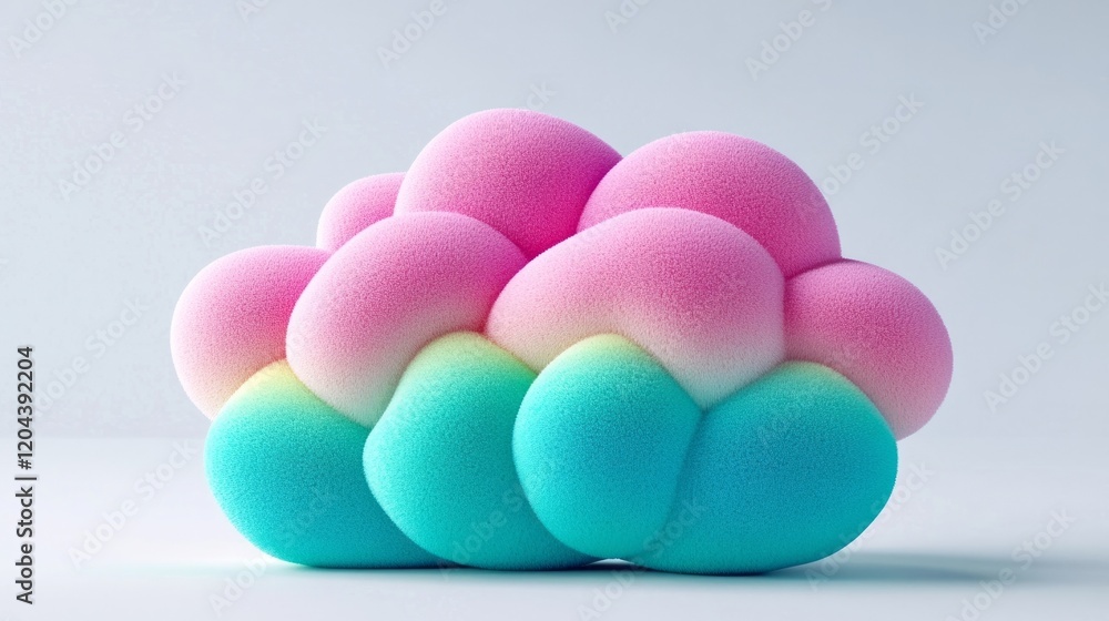 Vibrant pastel-colored abstract cloud sculpture, resembling fluffy candy, symbolizing creativity and imagination, ideal for Easter-themed designs Vibrant pastel-colored abstract cloud sculpture, resembling fluffy candy, symbolizing creativity and imagination, ideal for Easter-themed designs
