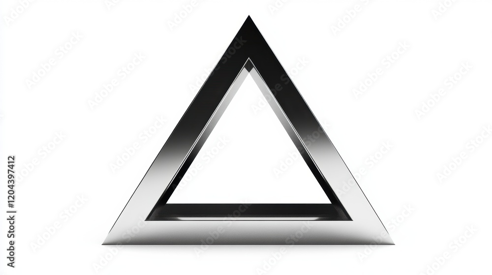 Stylish metal triangle sculpture reflecting modern design elements and minimalistic aesthetics. Generative AI Stylish metal triangle sculpture reflecting modern design elements and minimalistic aesthetics. Generative AI