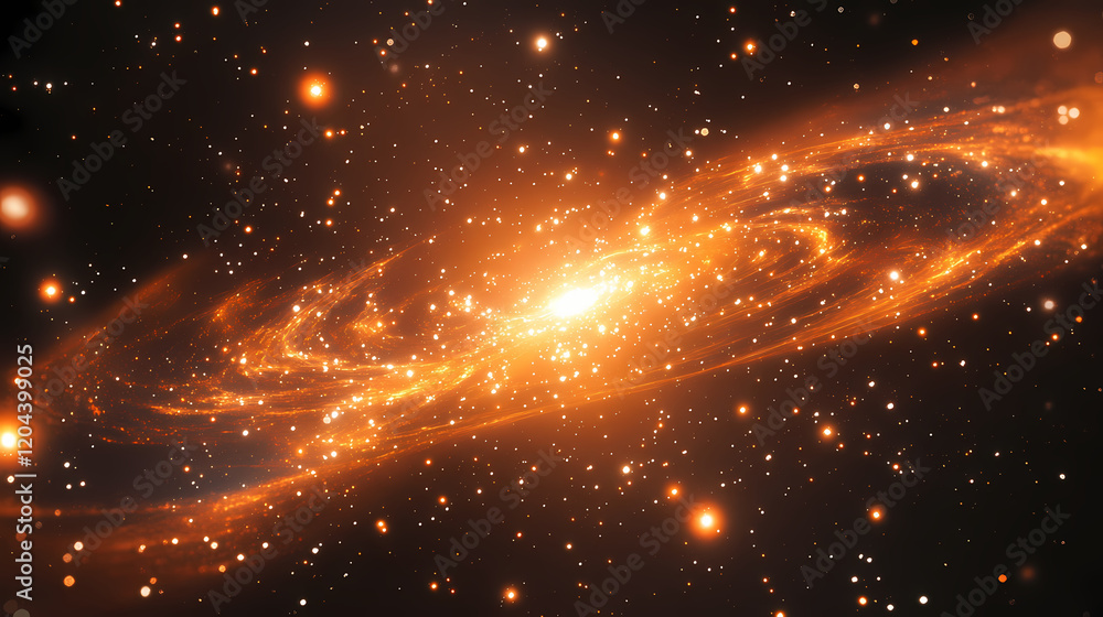 Generative ai illustration of abstract background with glowing stars and lines forming bright galaxy on black backdrop. Abstract Galaxy. Illustration Generative ai illustration of abstract background with glowing stars and lines forming bright galaxy on black backdrop. Abstract Galaxy. Illustration