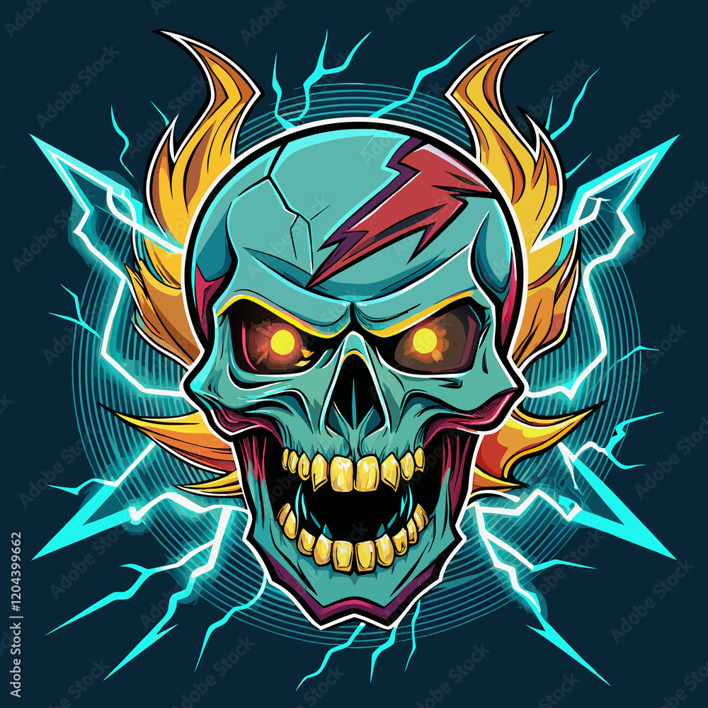 Fototapeta premium skull with a tattoo on his head