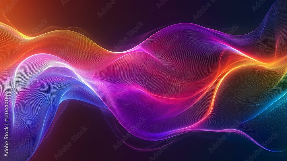Abstract background rainbow groovy wavy lines, creating a vibrant and psychedelic design. Abstract background rainbow groovy wavy lines, creating a vibrant and psychedelic design.