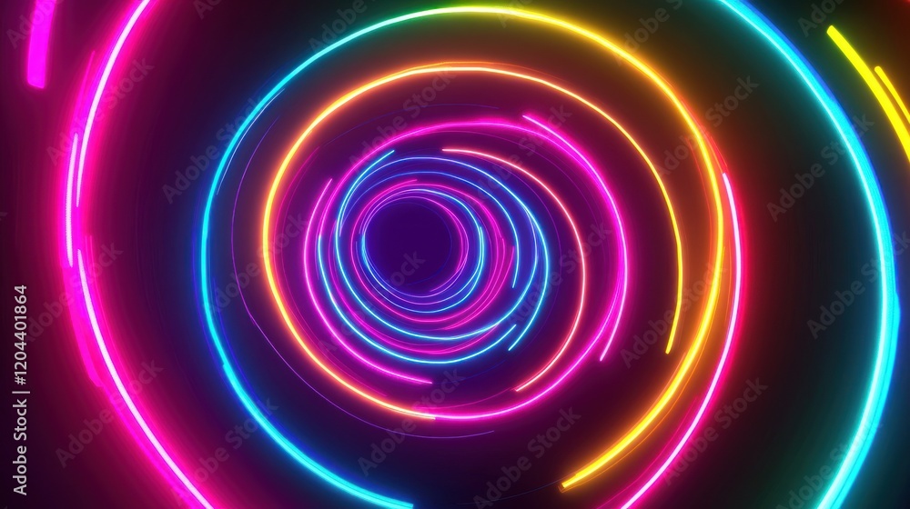 Vibrant Neon Circles: A Psychedelic Vortex of Light and Color Vibrant Neon Circles: A Psychedelic Vortex of Light and Color