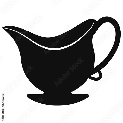 Sauce Boat Icon Silhouette Vector Illustration for Kitchen and Dining Design