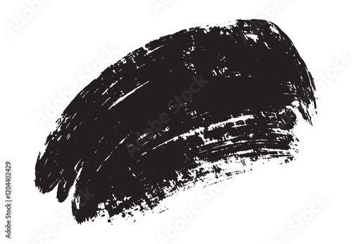 Best Grunge Badge Brush Hand Drawn Black Sticker Black Brush Stroke Vector Illustration for Creative Designs.