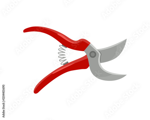 Garden secateurs isolated on white background. Vector cartoon flat illustration of garden shears. Tool icon.