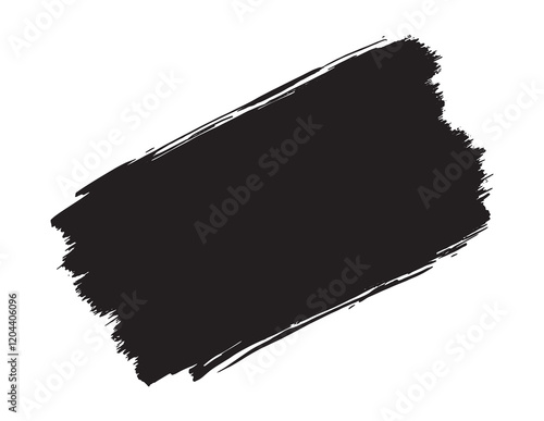 Best Grunge Badge Brush Hand Drawn Black Sticker Black Brush Stroke Vector Illustration for Creative Designs.