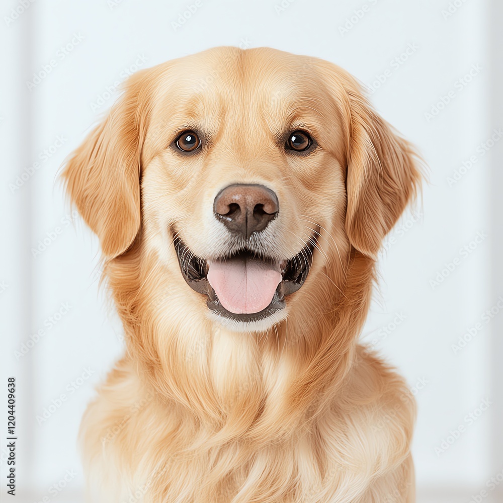 A cheerful golden retriever with a friendly expression, showcasing its playful and loving nature. Ideal for capturing the essence of companionship and happiness in pets. A cheerful golden retriever with a friendly expression, showcasing its playful and loving nature. Ideal for capturing the essence of companionship and happiness in pets.