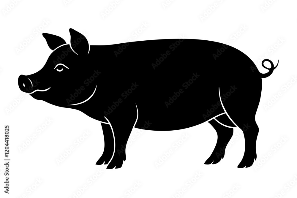 Fototapeta premium pig on a white background