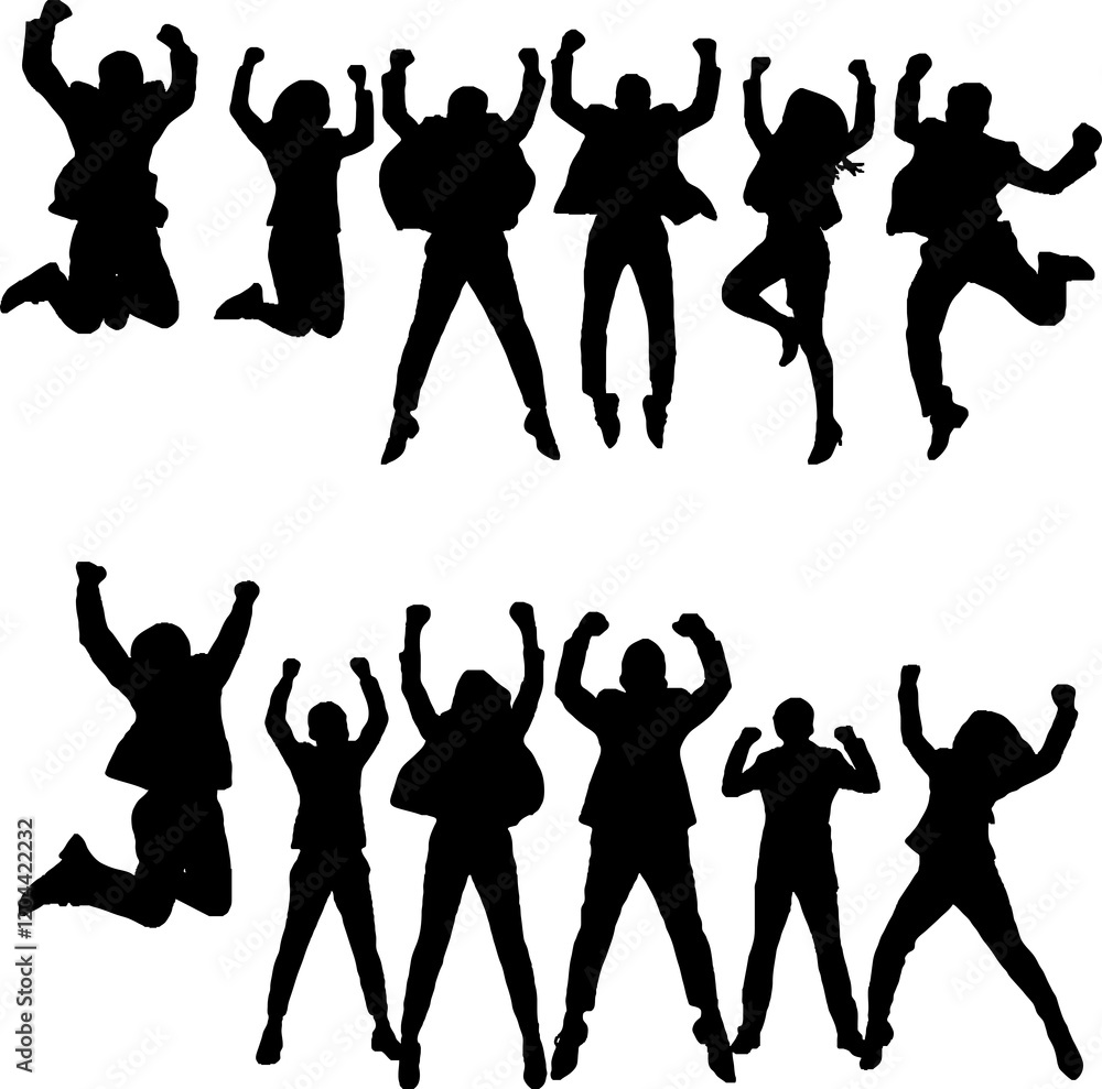 Fototapeta premium City People Silhouette Set