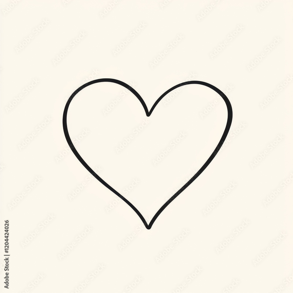 Simple line art heart symbol as a timeless representation of love and affection. Generative AI Simple line art heart symbol as a timeless representation of love and affection. Generative AI