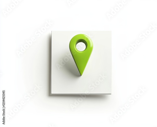 Free Download White Post-it Note with Green Pin on White Background, Clip Art Style - GFXLoad