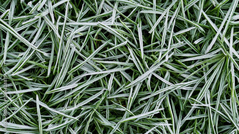 Glimmering Frost on Fresh Green Grass Blades in Early Morning Light Captured in High Detail and Vibrant Coloration Glimmering Frost on Fresh Green Grass Blades in Early Morning Light Captured in High Detail and Vibrant Coloration