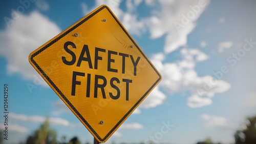 safety, first, caution, warning, secure, protection, hazard, alert, danger, prevention, risk, sign, health, workplace, accident, emergency, responsibility, shield, compliance, care, awareness, safe photo