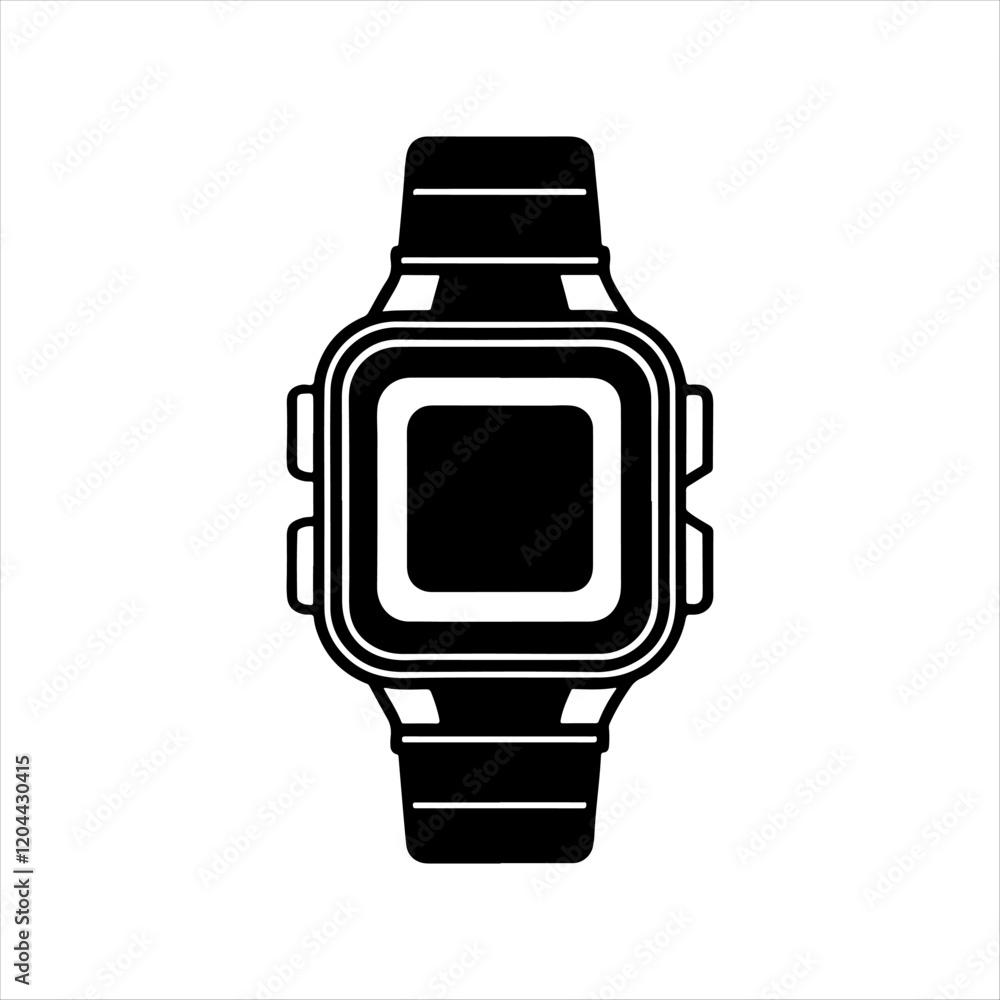 Realistic vector illustration of White and Black Digital watch. Realistic vector illustration of White and Black Digital watch.