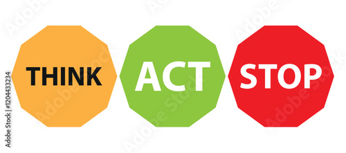 Modified colorful road signs with a safety message