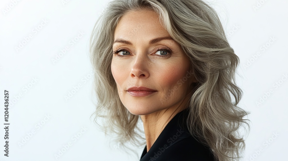 Portrait of a mature woman with gray hair Portrait of a mature woman with gray hair