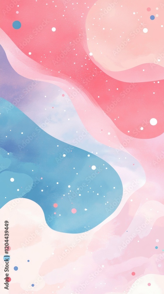 Fototapeta premium Abstract pastel pink and blue fluid shapes background.