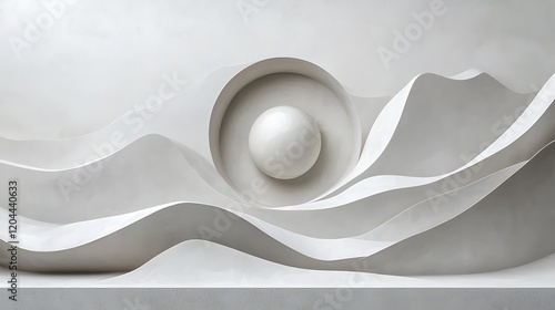 White-toned abstract compositions with a sleek finish photo