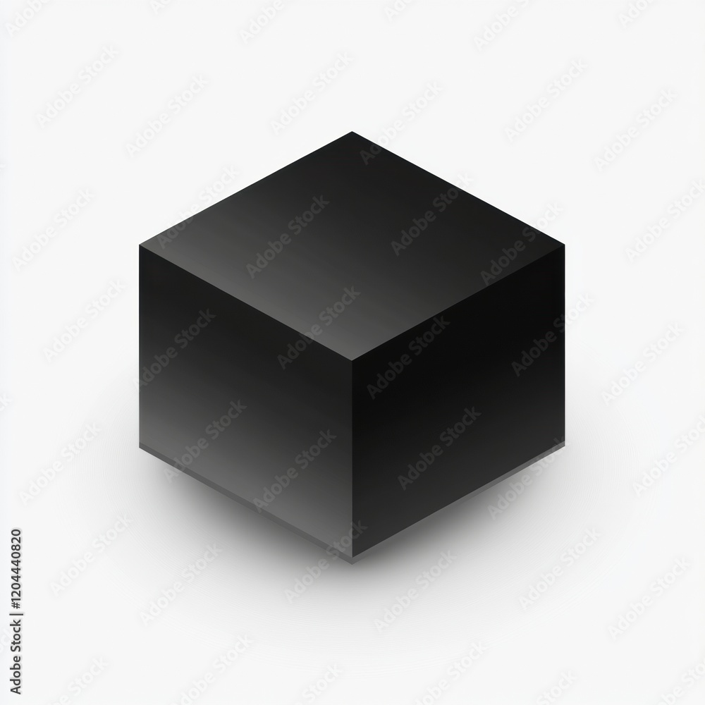 Black cube on a white background displaying minimalist design and sharp angles. Generative AI Black cube on a white background displaying minimalist design and sharp angles. Generative AI