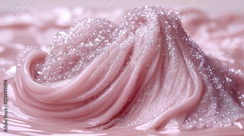 Sparkling Pink Glitter Slime: A Close-Up Macro Photography