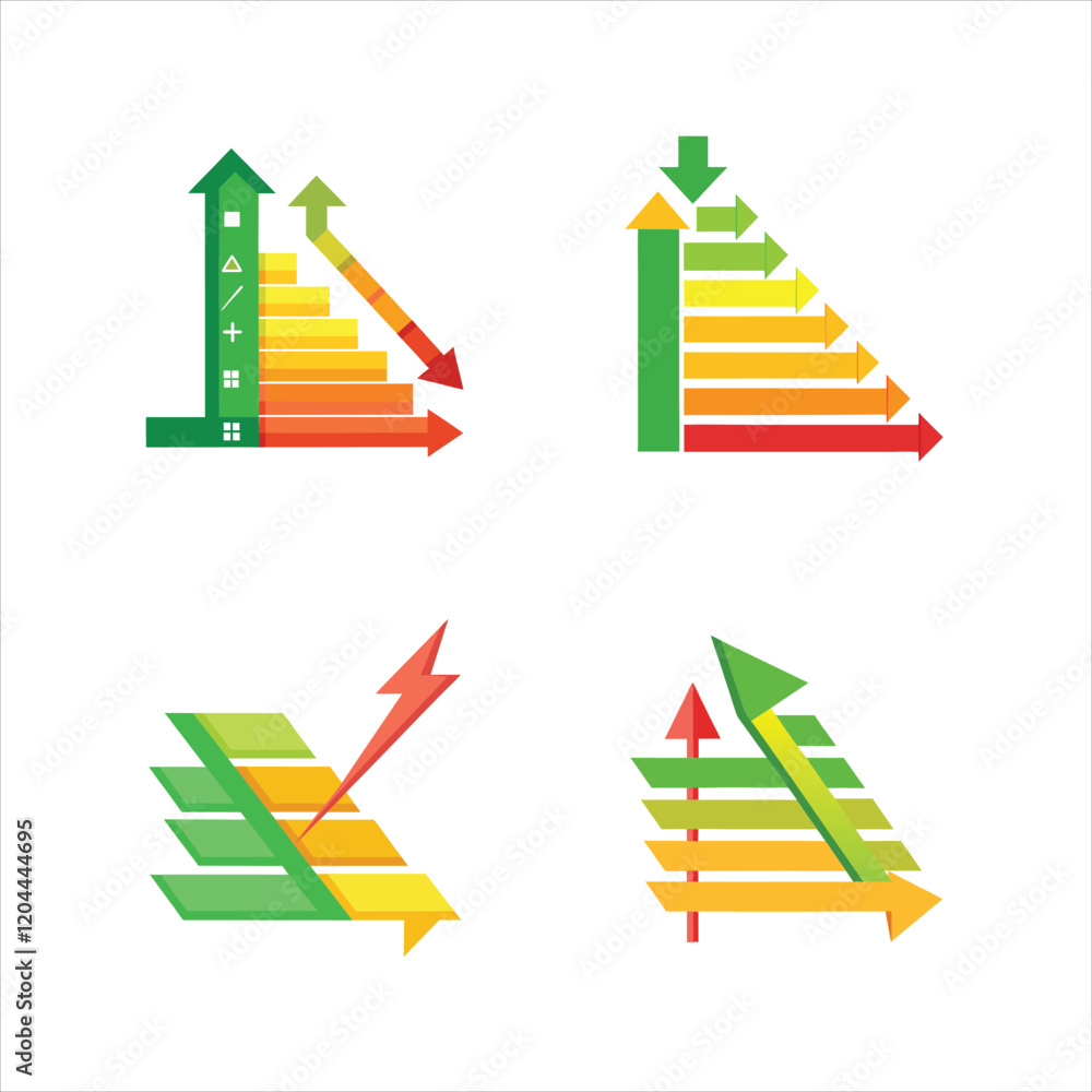 Obraz premium Energy Efficiency Arrows Icon Set for Concept Designs