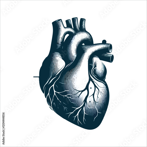 Human heart vector silhouette, icon
