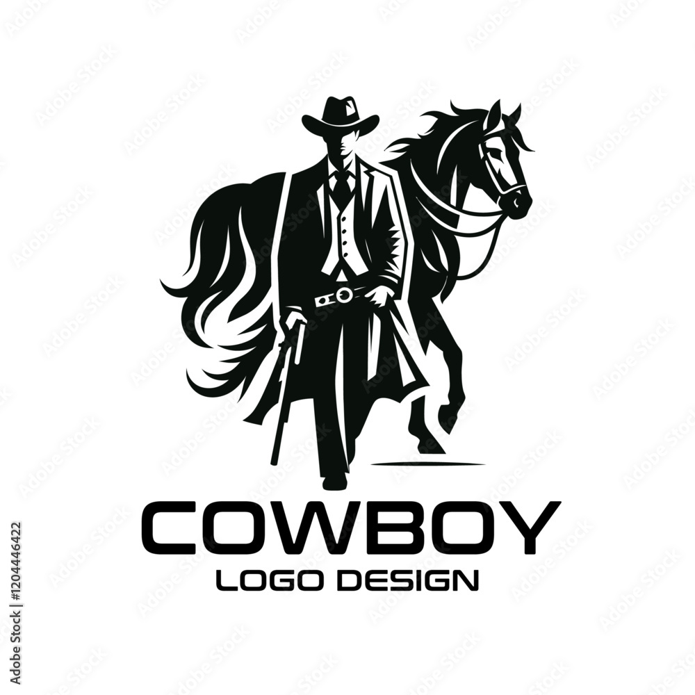 Fototapeta premium Cowboy Vector Logo Design