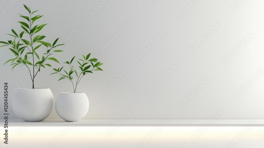 Two white pots with green plants in them on a white shelf against a plain white wall. the pots are round and have a smooth texture. the plants have long, slender leaves that are pointed at the tips. Two white pots with green plants in them on a white shelf against a plain white wall. the pots are round and have a smooth texture. the plants have long, slender leaves that are pointed at the tips.