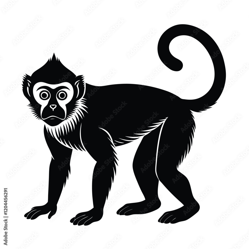 Obraz premium black and cartoon illustration of a cat