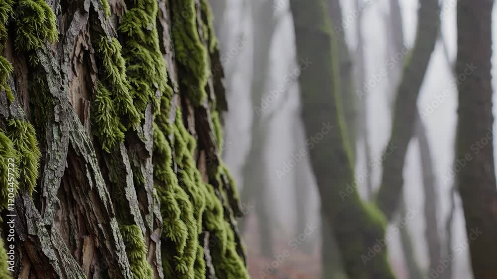 moss-covered tree bark with a misty forest in the background, evoking a sense of tranquility and nature moss-covered tree bark with a misty forest in the background, evoking a sense of tranquility and nature