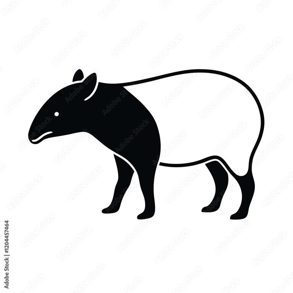 Obraz premium animal silhouette white background 