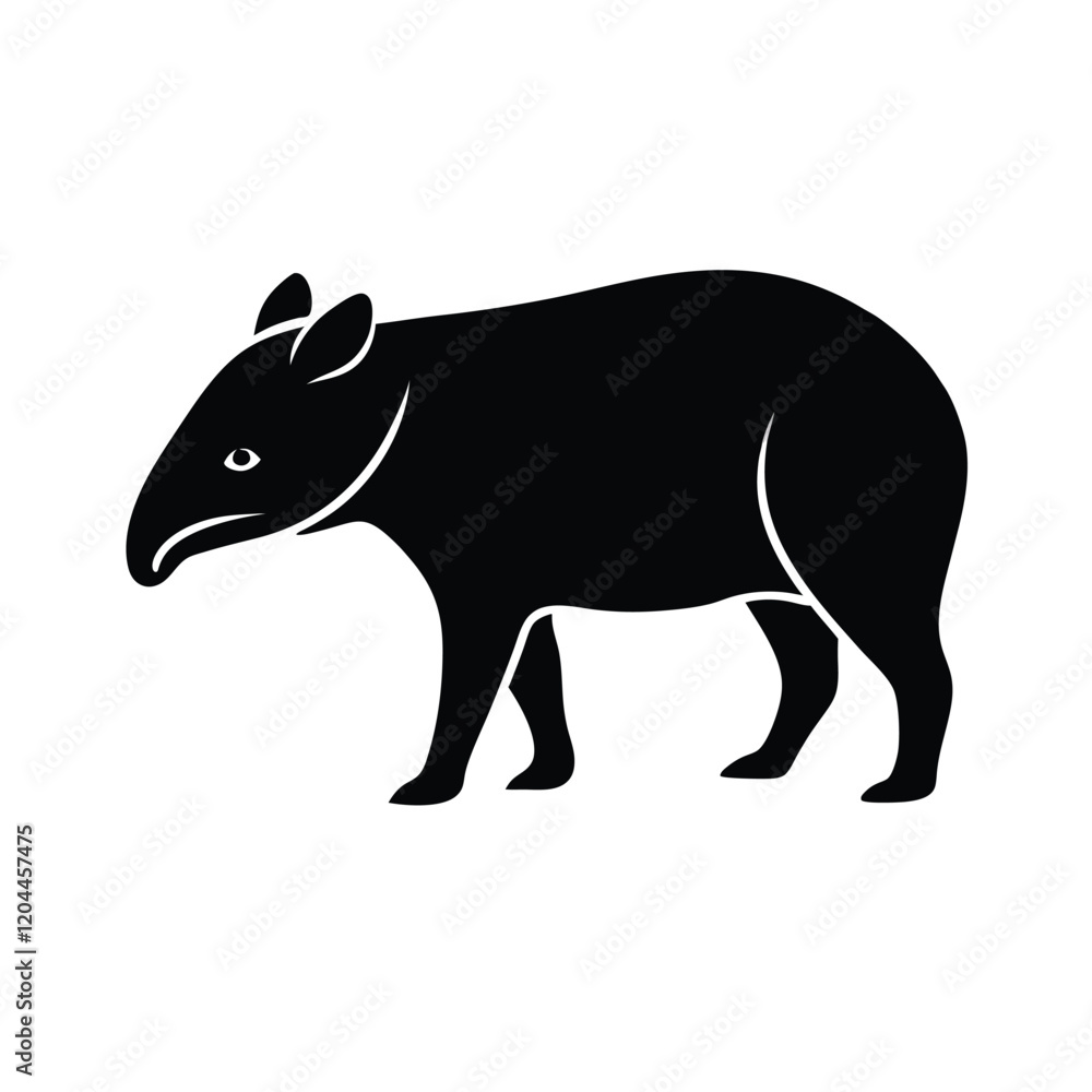 Obraz premium animal silhouette white background 