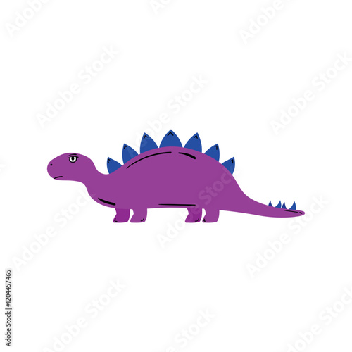 Flat purple stegosaur vector illustration