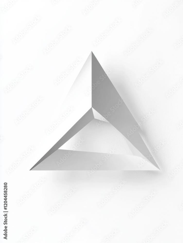 Modern geometric pyramid design in minimalist style on white background creating a strong visual impact. Generative AI Modern geometric pyramid design in minimalist style on white background creating a strong visual impact. Generative AI