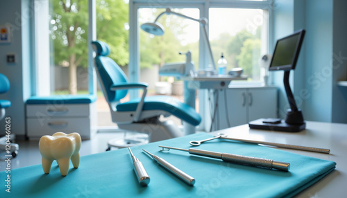 Wallpaper Mural Professional dental instruments arranged in modern clinic, healthcare advancement.  Dental Day. Torontodigital.ca