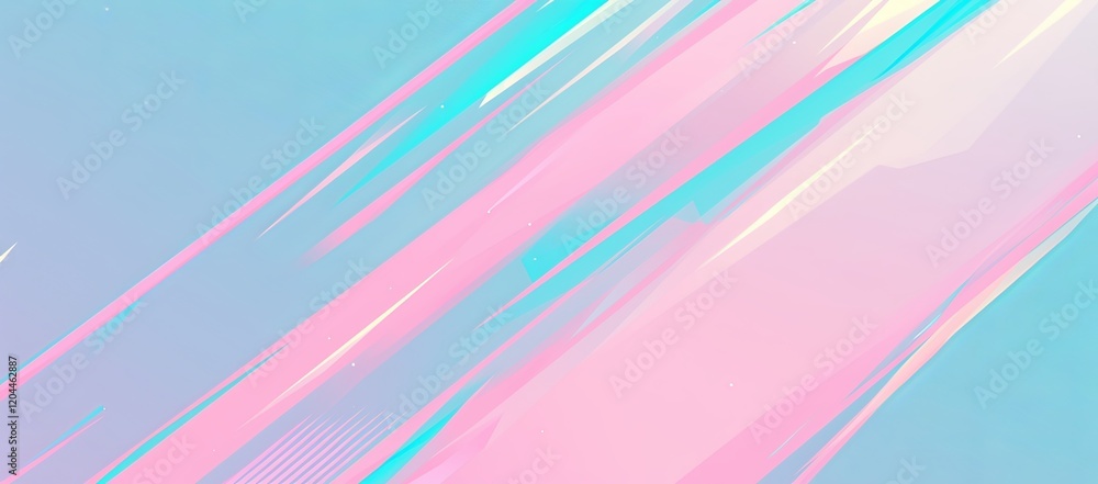 Fototapeta premium Pastel Pink and Turquoise Background with Diagonal Line