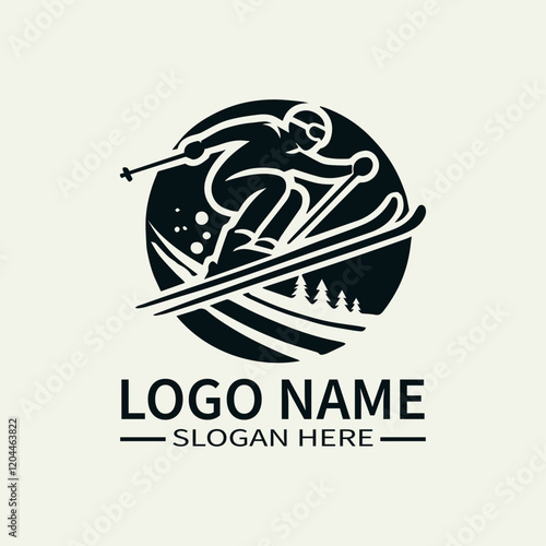 Freestyle Skater Logo Design, Aerial Skiing Logo, Extreme Sports Logo